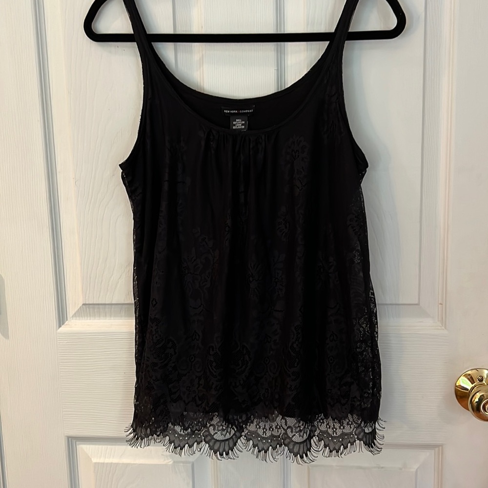 Flirty Lace Overlay Spaghetti Strap Top